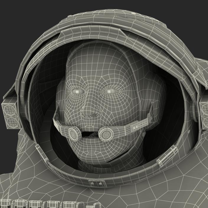 Russian Astronaut Wearing Space Suit Orlan MK Rigged 3D