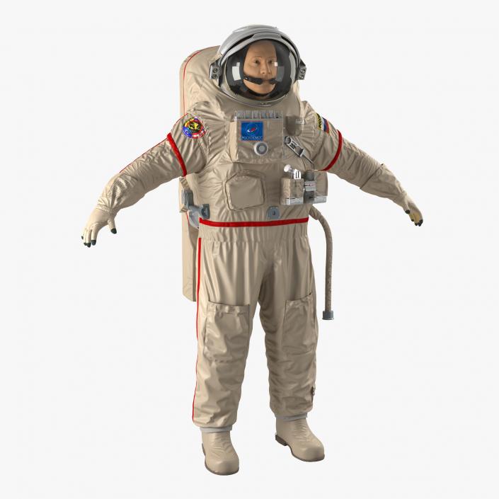 3D model Russian Astronaut Wearing Space Suit Orlan MK