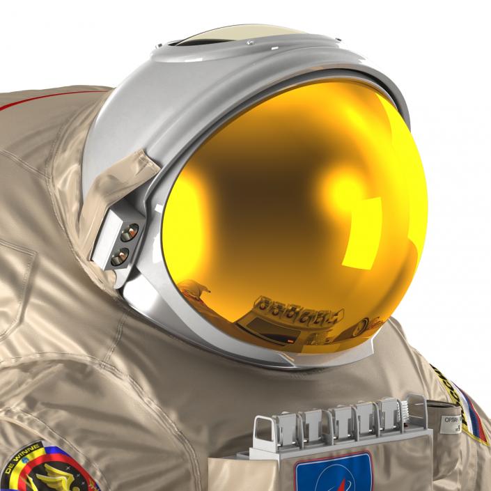 3D model Russian Astronaut Wearing Space Suit Orlan MK