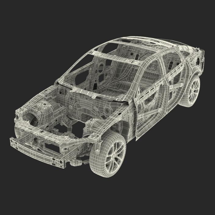 Car Frame with Chassis 2 3D model