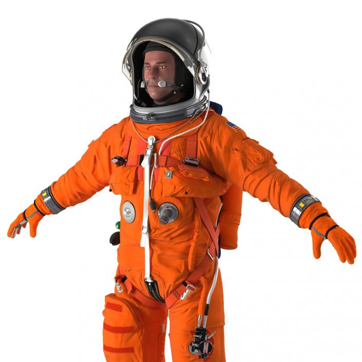 3D US Astronaut Wearing Advanced Crew Escape Suit ACES Rigged model