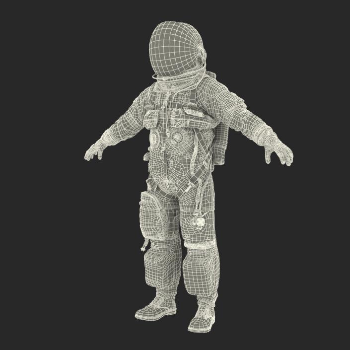 3D US Astronaut Wearing Advanced Crew Escape Suit ACES Rigged model