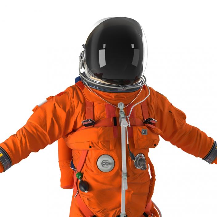 3D US Astronaut Wearing Advanced Crew Escape Suit ACES