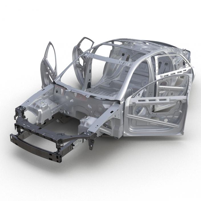 3D Car Frame 4 Rigged model