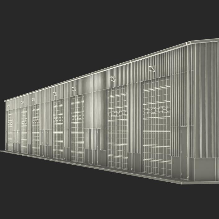 Warehouse Building Green 3D model