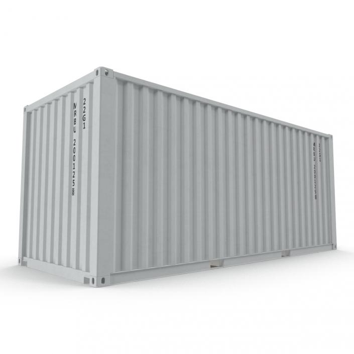 3D model 20 ft ISO Container White