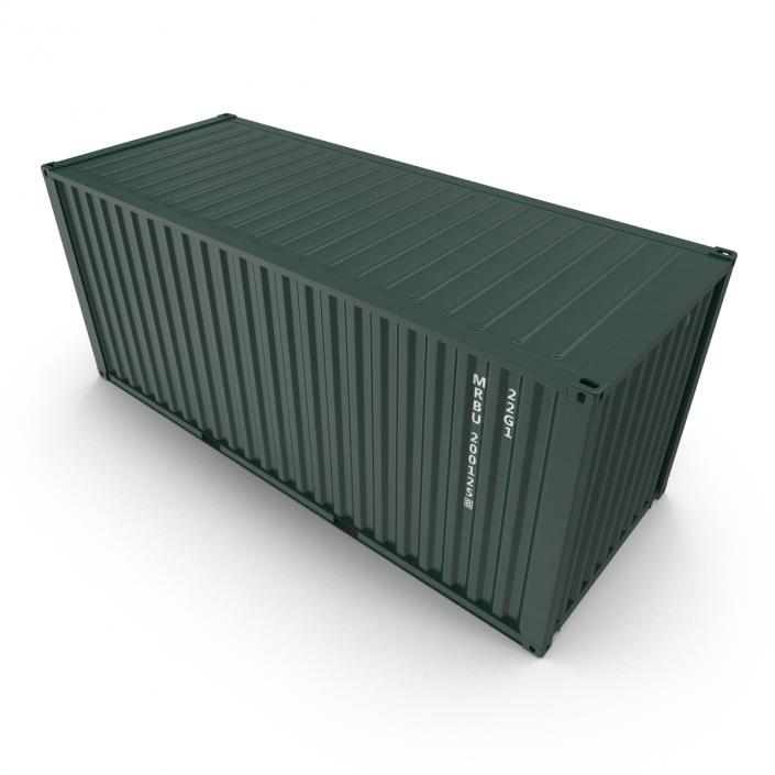 3D model 20 ft ISO Container Green