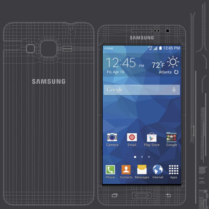 3D Samsung Galaxy Grand Prime Dark Grey