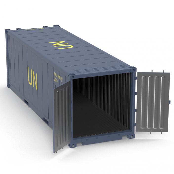 3D ISO Refrigerated Container Blue