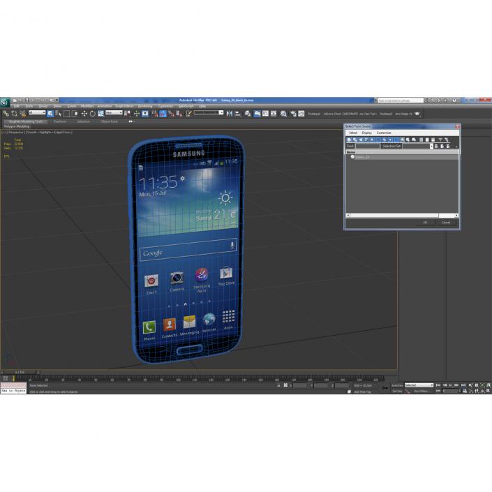 3D Samsung Galaxy S4 Black model