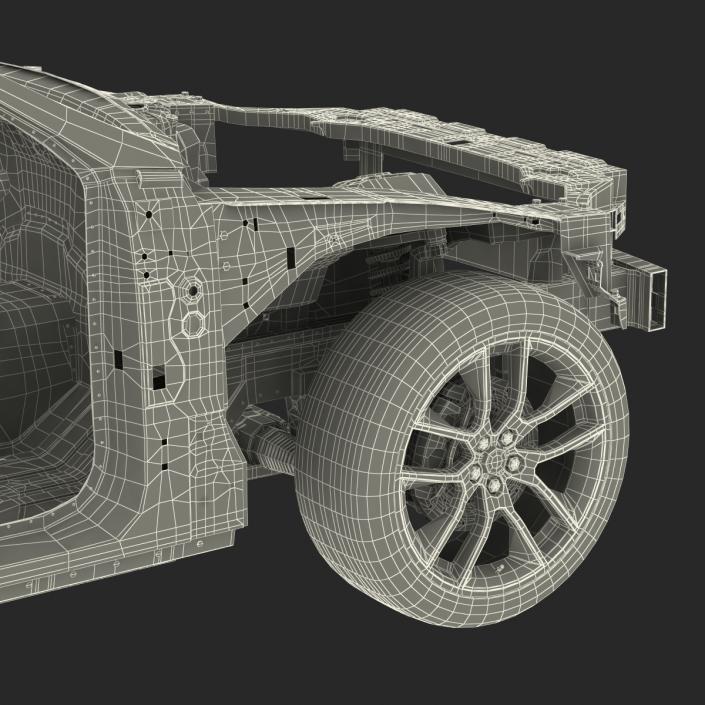 Car Frame with Chassis 3D