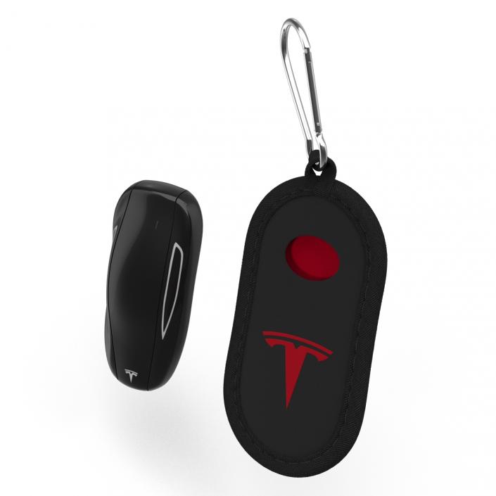 3D Tesla S Key Fob And Black Cover