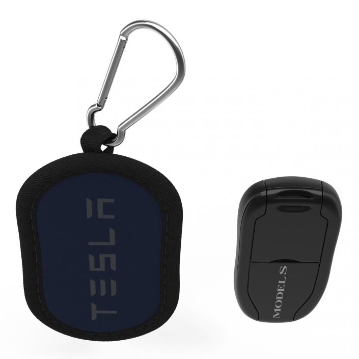 3D model Tesla S Key Fob And Blue Cover