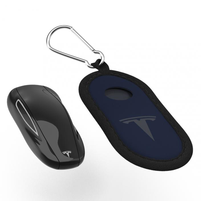 3D model Tesla S Key Fob And Blue Cover