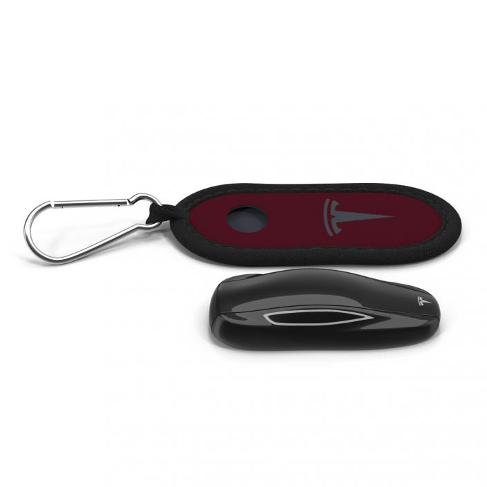 Tesla S Key Fob And Red Cover 3D model