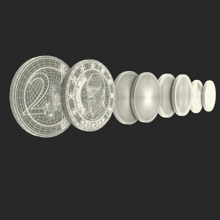 Spain Euro Coins 3D Models Collection 2 3D model