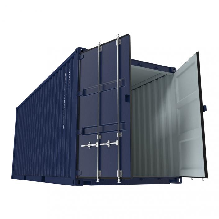 3D 20 ft ISO Container Blue 2