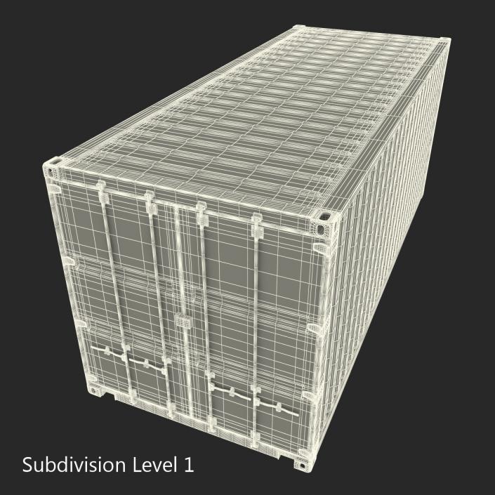 3D model 20 ft ISO Container Brown