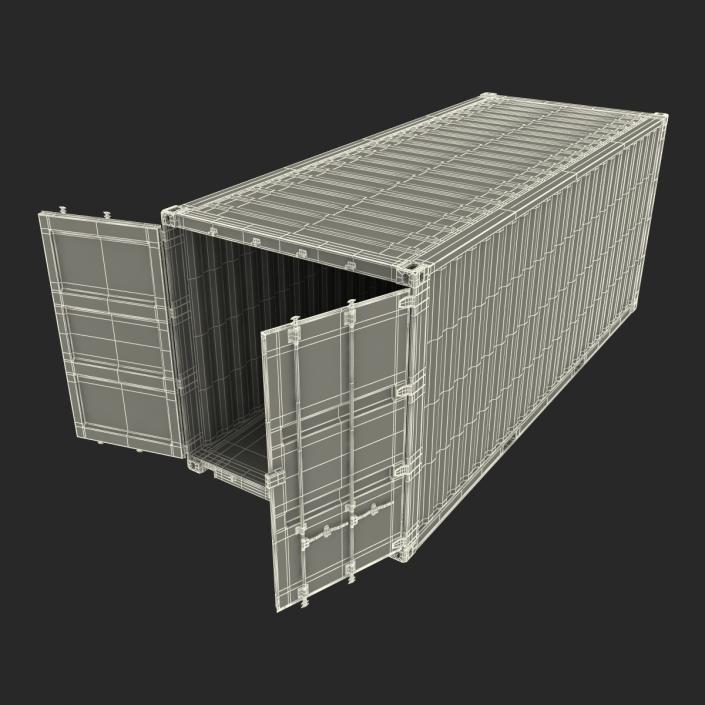 3D 20 ft ISO Container Blue 2