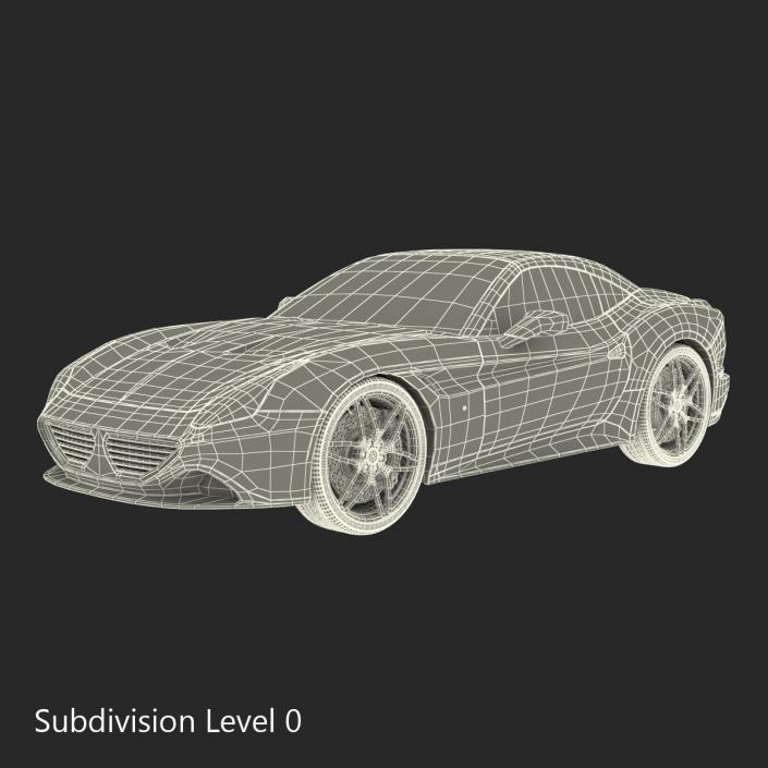 3D Generic Sport Car Simple Interior model