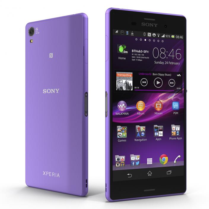 3D Sony Xperia Z3 Violet