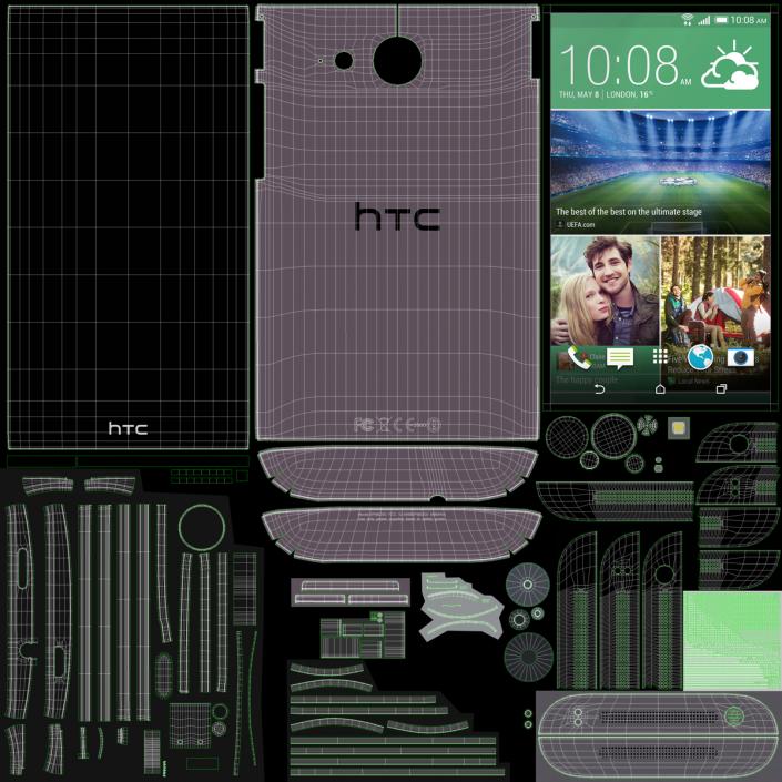 3D HTC One Mini 2 Light Lilac