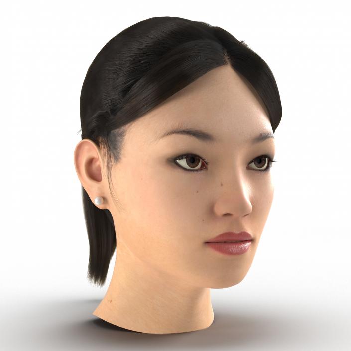 3D Asian Woman Head