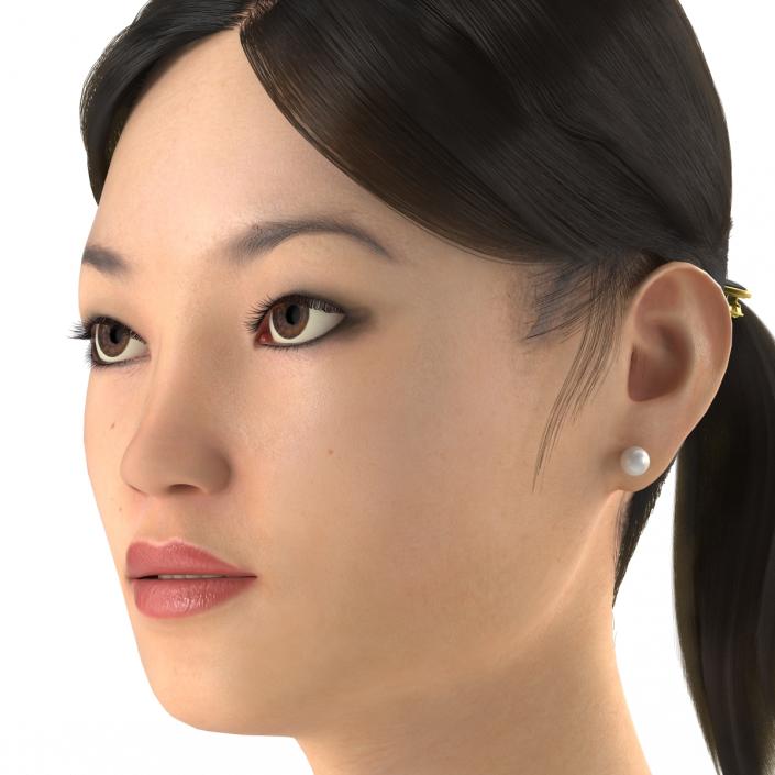 3D Asian Woman Head