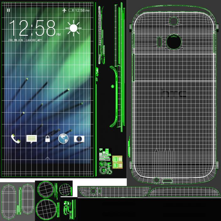 3D HTC One M8 Black