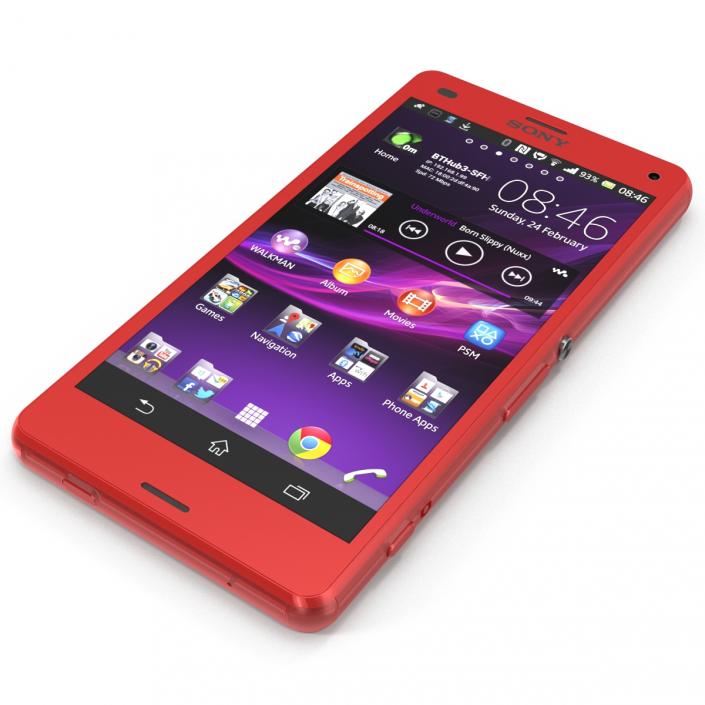 3D Sony Xperia Z3 Compact Red