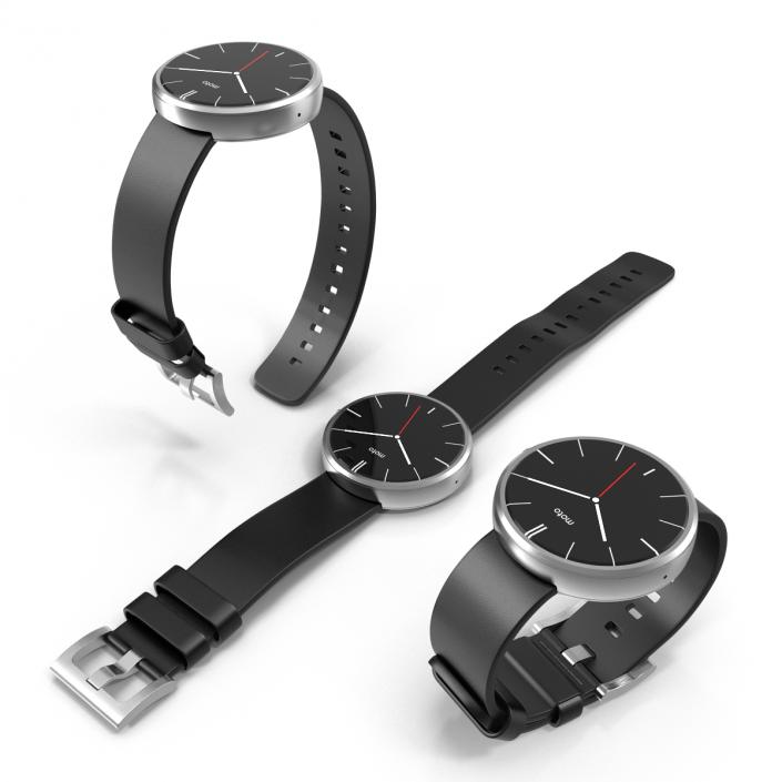 3D model Smartwatch Moto 360 3D Models Set Silver