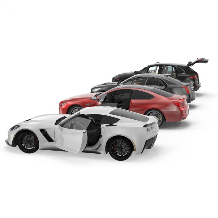 3D model Generic Rigged Cars Collection