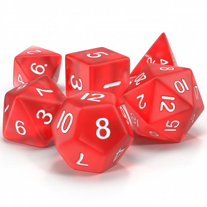 3D Polyhedral Dice Set Red model