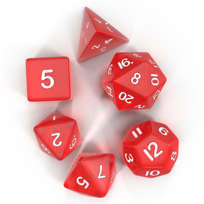 3D Polyhedral Dice Set Red model