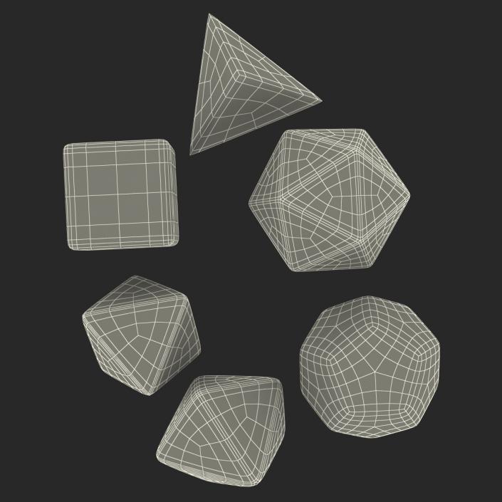 3D Polyhedral Dice Set Violet