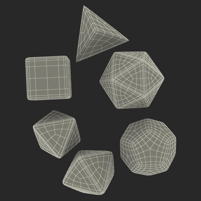 Polyhedral Dice Set Blue 3D model