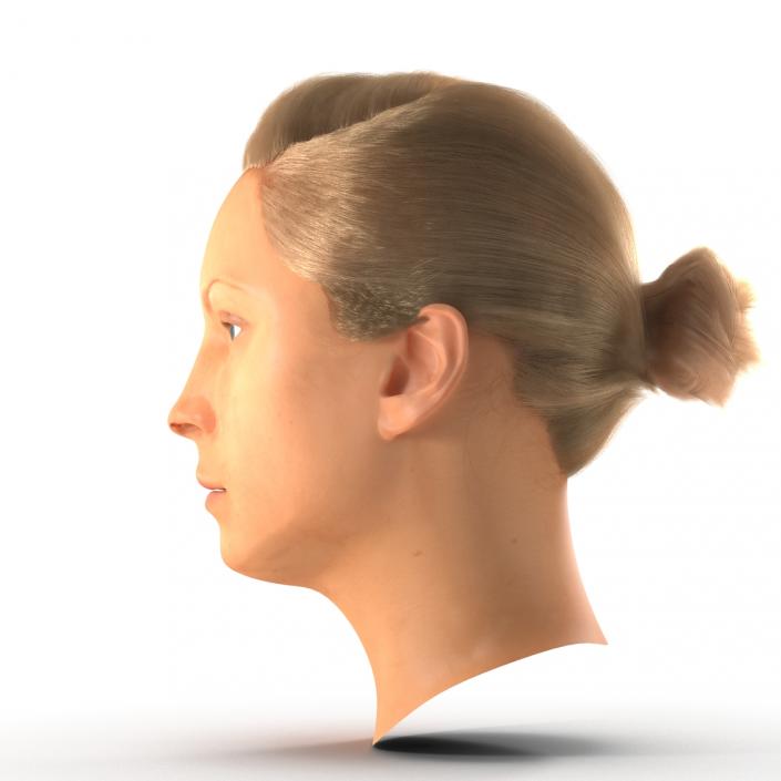 3D Female Caucasian Head