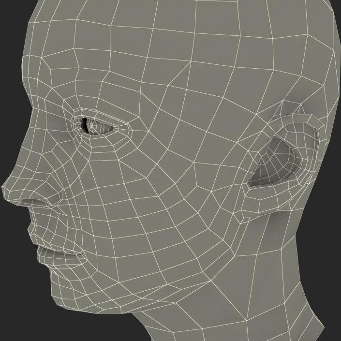 3D Female Caucasian Head