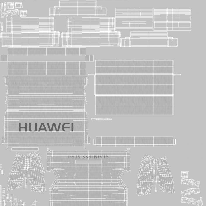 3D model Huawei Watch 2 Dark Metal Band