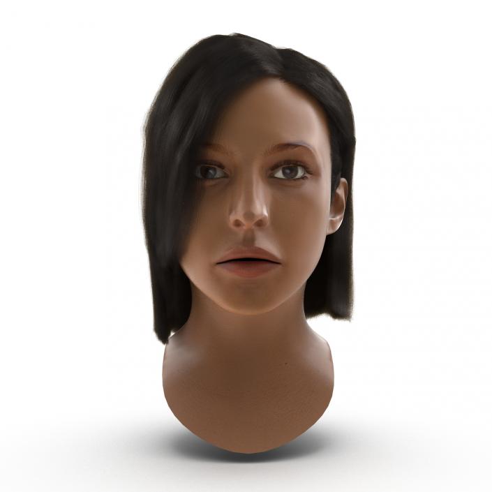Mediterranean Woman Head with Hair 3D model