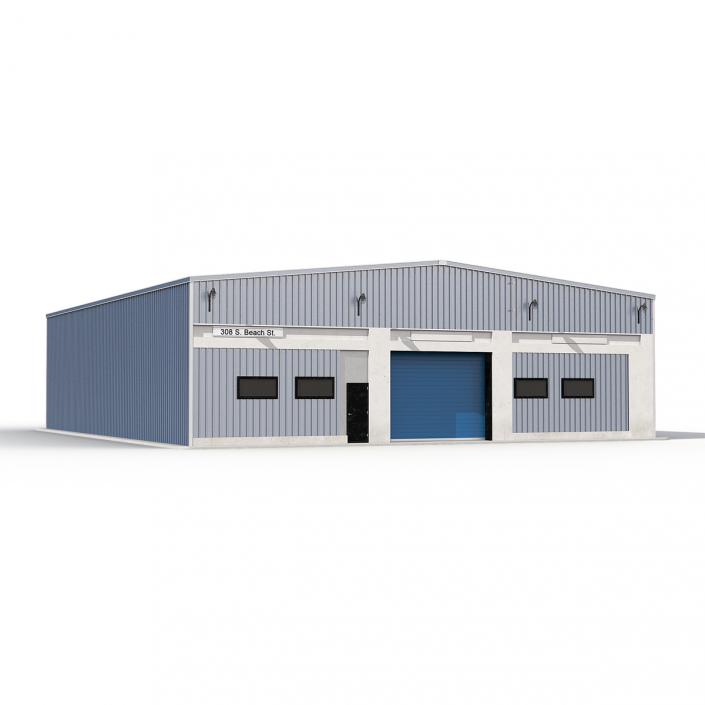 3D model Warehouse Building 2 Blue