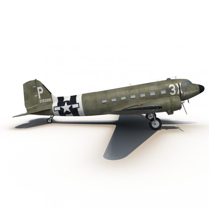 Douglas DC-3 Rigged 3D model