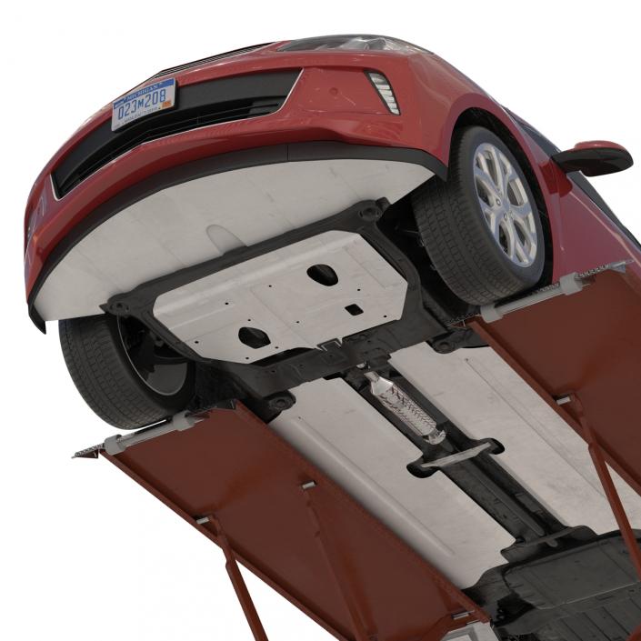 3D Automotive Scissor Lift Generic Rigged and Hybrid Car model