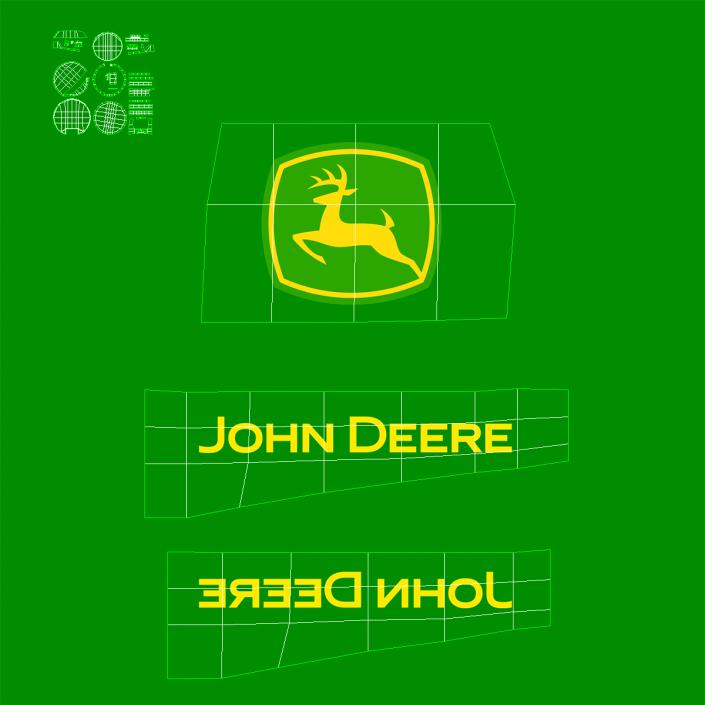 Tractor John Deere 8RT Rigged 3D model