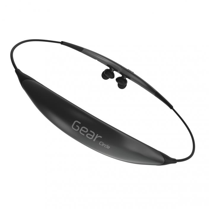 3D model Bluetooth Headset Samsung Gear Circle Folded Black