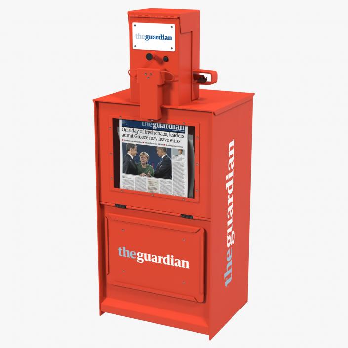 3D model Classic Newspaper Box Red
