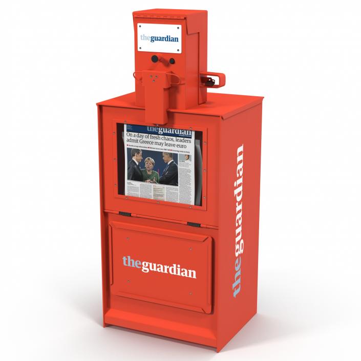 3D model Classic Newspaper Box Red