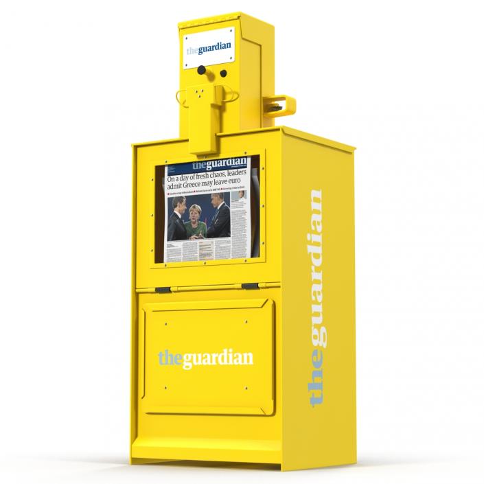 3D Classic Newspaper Box Yellow model