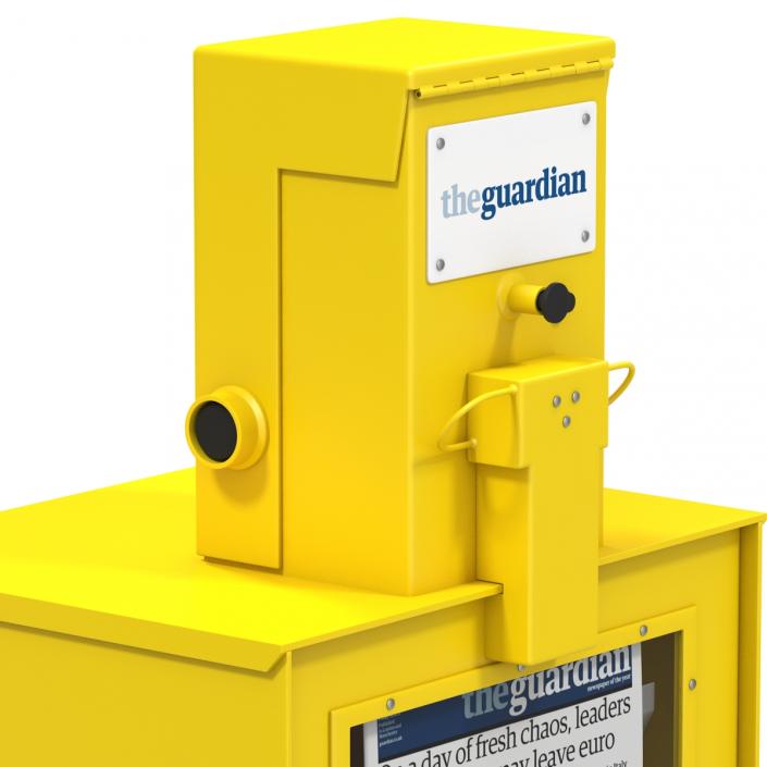 3D Classic Newspaper Box Yellow model