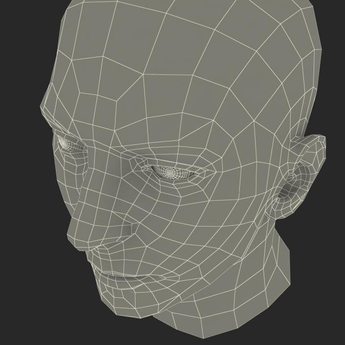 3D Male Head with Hair 2